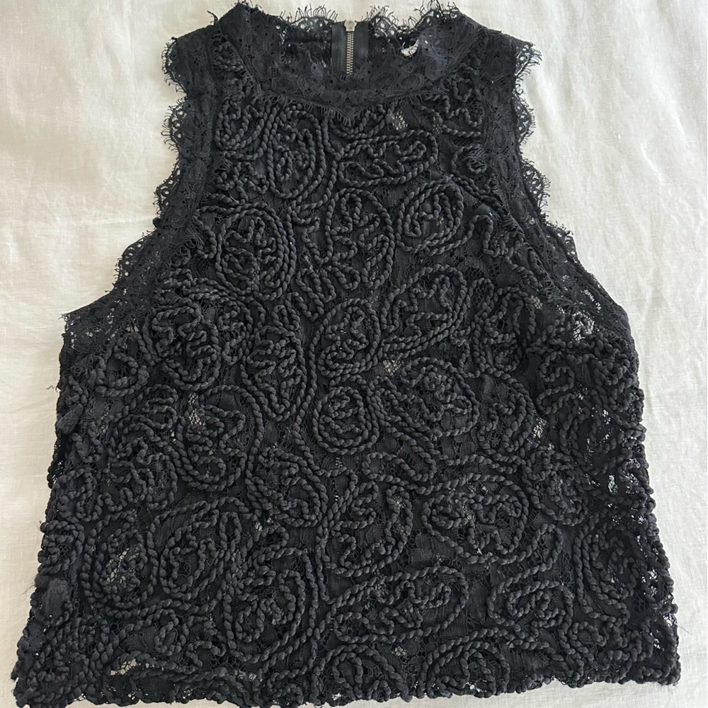 Zara Black Lace Detail Top